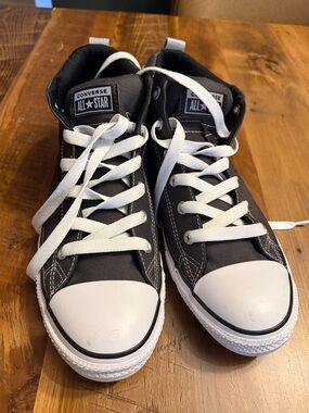 Converse Kids Black and White High Top Sneakers